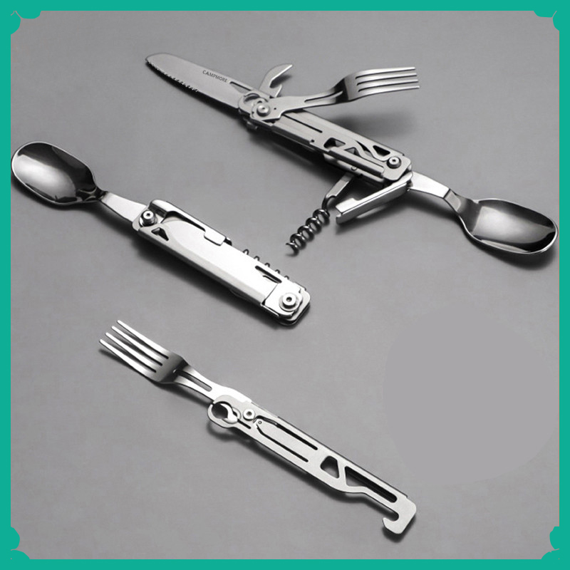 Camping Cooking Kit Box - Multi-function Camping Fork Spoon Set Portable