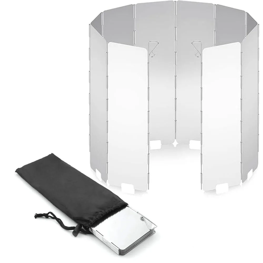 Camping Cooking No Gas - Lightweight Folding Camping Stove Windshield -