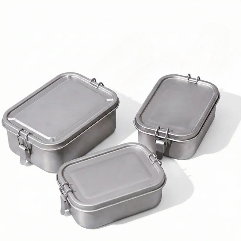Mess Kit Titanium - Stainless Steel Lunch Box With Lid