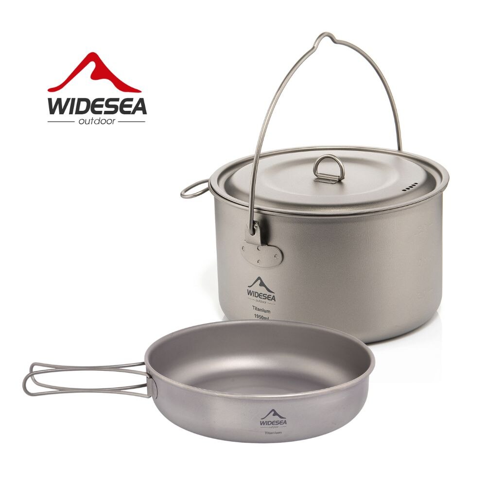Mess Kit Titanium - Widesea Camping Tableware Titanium Cookware Set