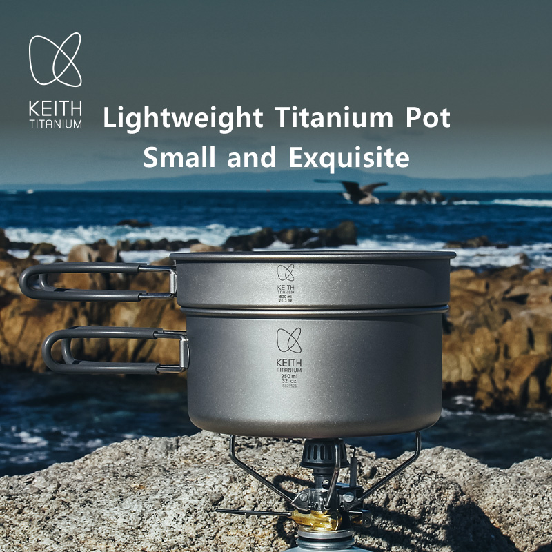 Nesting Camping Cooking Set - Keith Titanium Pot Set Outdoor Bowls