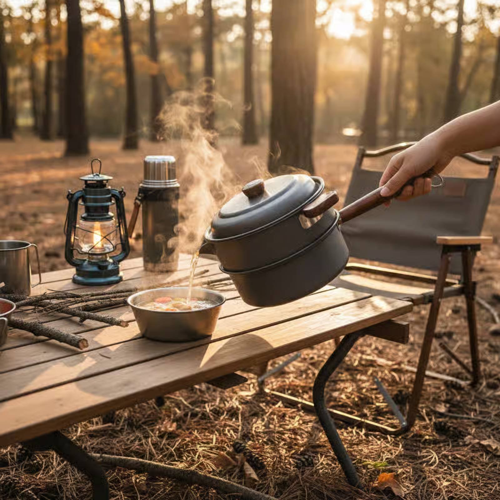 Nesting Camping Cooking Set - 3 L 3L Outdoor Cooking Pot
