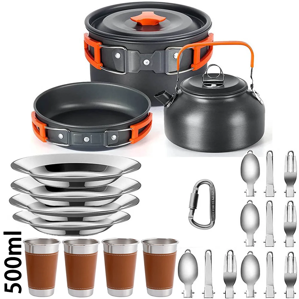 Outdoor camping cooking set, n - Nesting Camping Cooking Set 评论和价格
