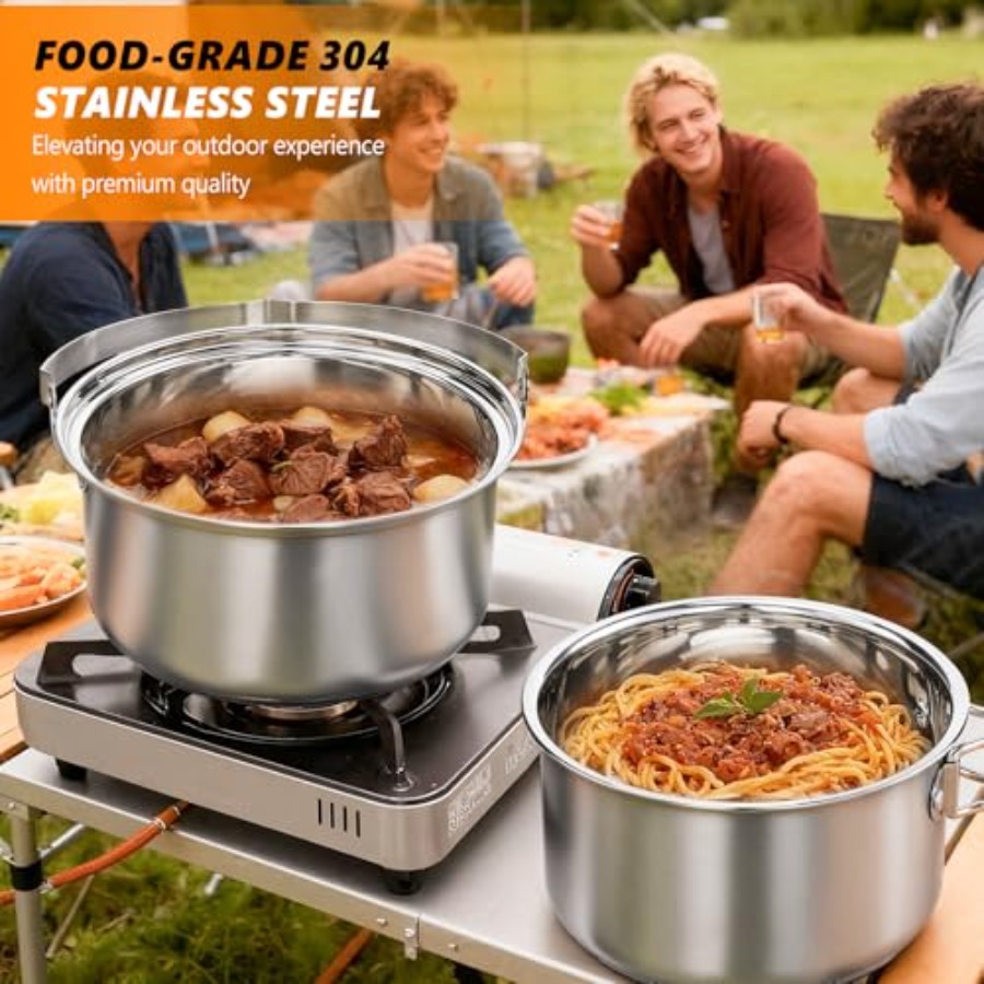 Camping Cookware Set, Lightwei - Nesting Camping Cooking Set 评论和价格
