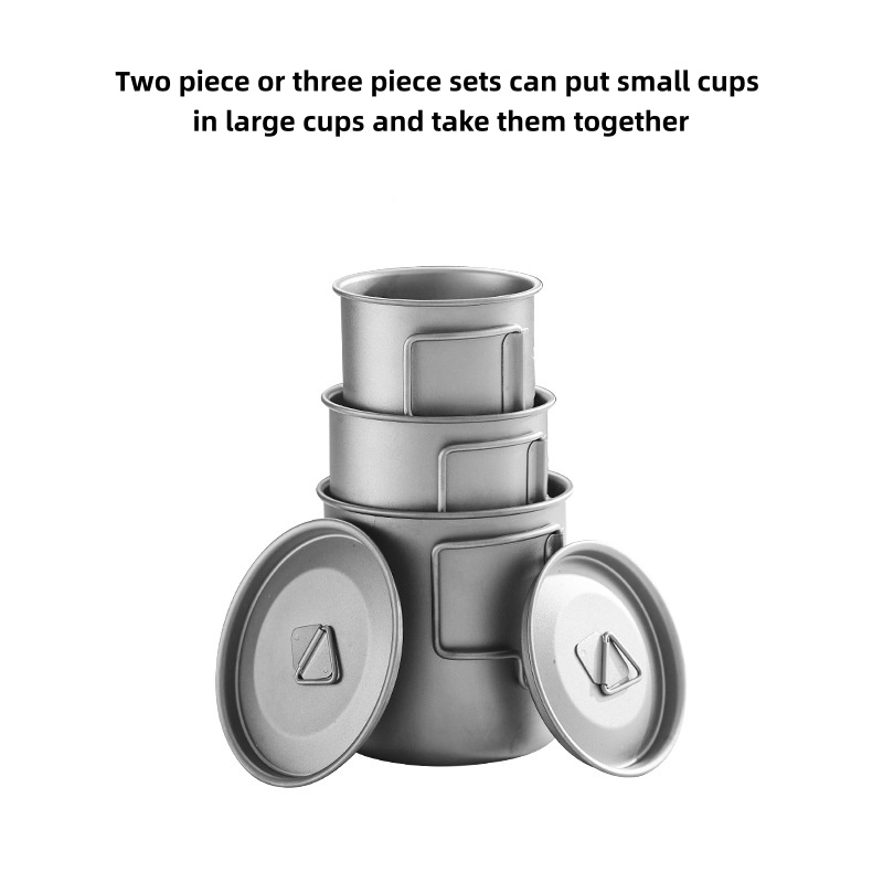 Titanium Camping Mug with Fold - Camping Cooking Set With Bag 评论和价格