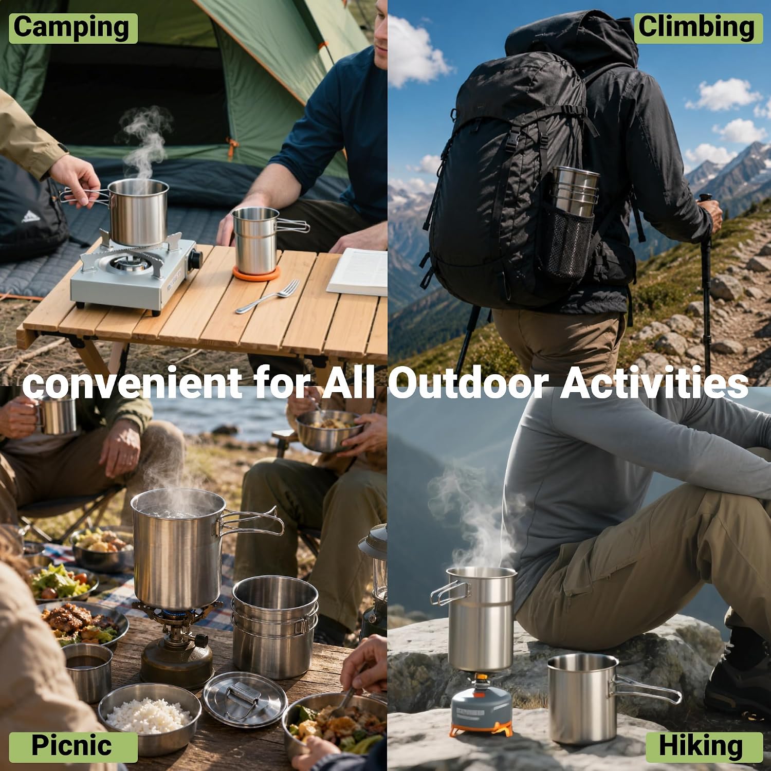 Foldable Camping Cups Mugs Cam - Camping Cooking Bag 评论和价格