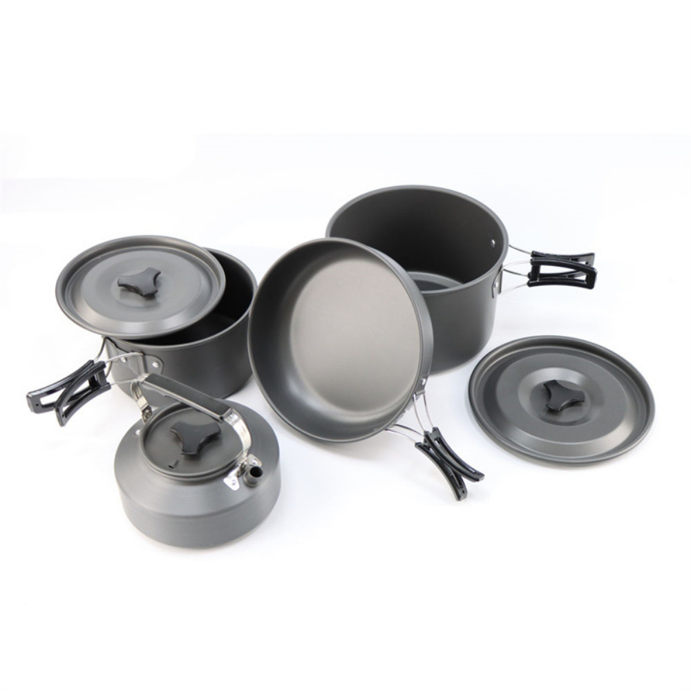 Lightweight Aluminum Alloy Out - Nesting Camping Cooking Set 评论和价格