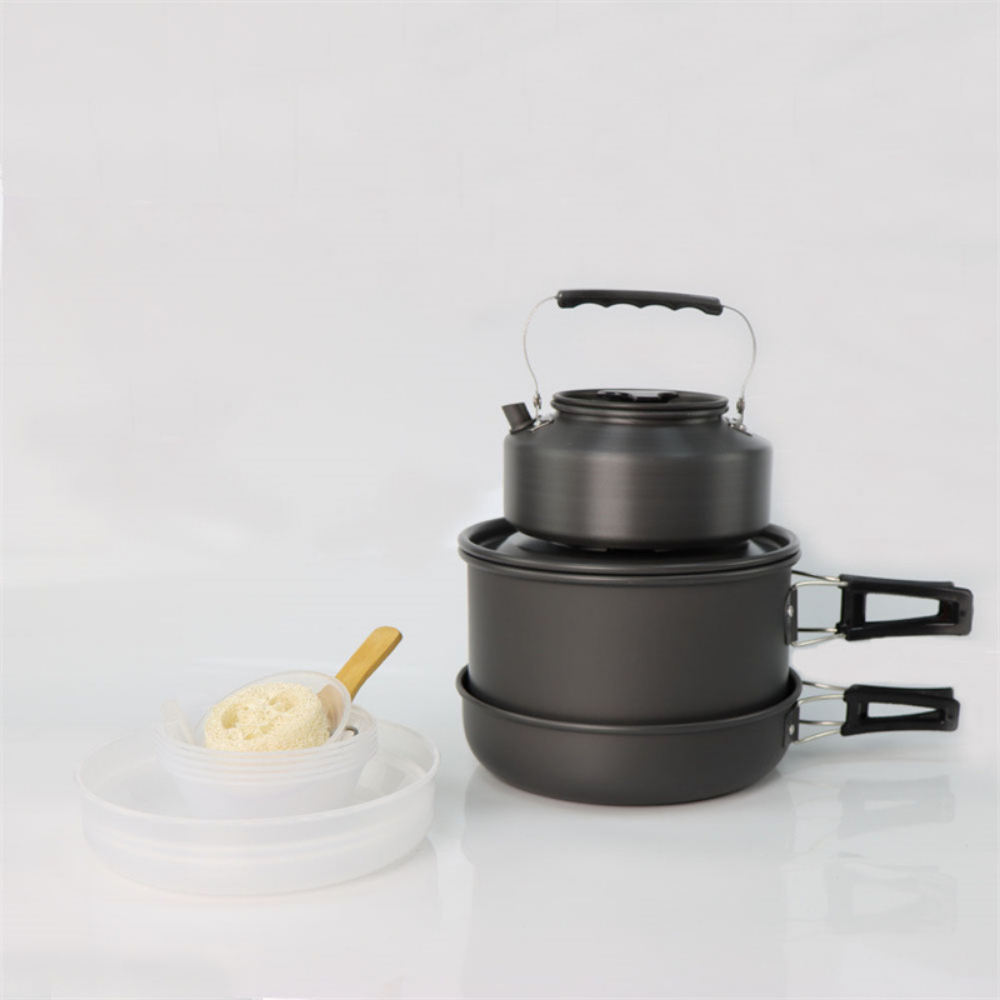 Lightweight Aluminum Alloy Out - Nesting Camping Cooking Set 评论和价格