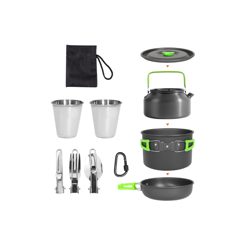 DS-308 Outdoor large capacity  - Nesting Camping Cooking Set 评论和价格