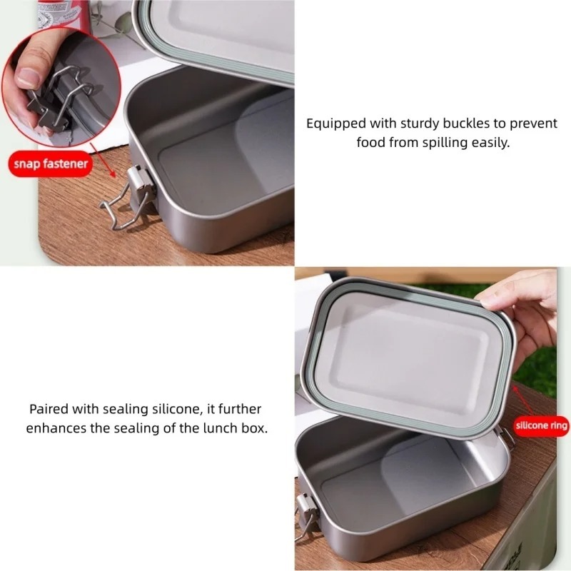 Stainless Steel Lunch Box With - Mess Kit Titanium 评论和价格