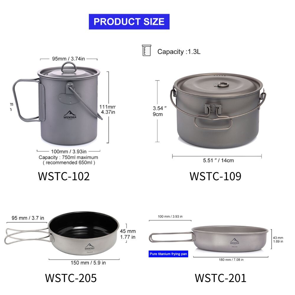 Widesea Camping Tableware Tita - Mess Kit Titanium 评论和价格