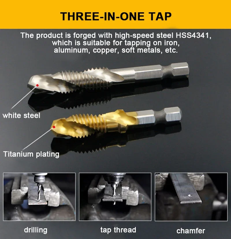 6PCS Metric Titanium Drill Tap - Mess Kit Titanium 评论和价格