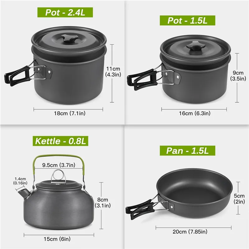 Portable Camping Cookware Set  - Nesting Camping Cooking Set 评论和价格