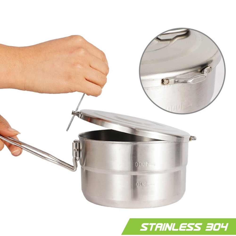 1.5L 304 Stainless Steel Campi - Camping Cooking Kit Box 评论和价格
