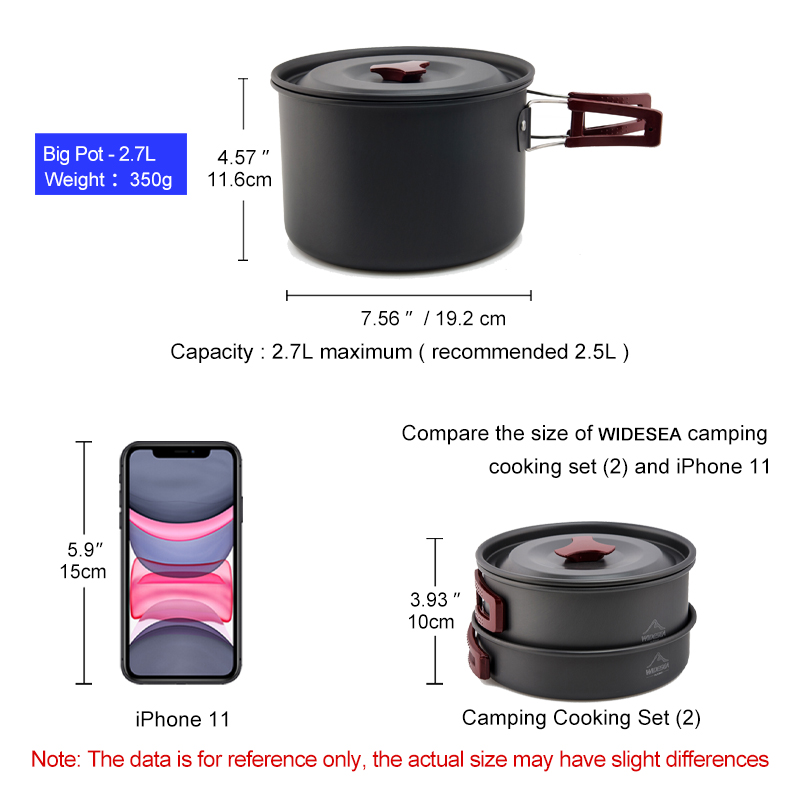 Widesea Camping Cookware Set O - Camping Cooking Kit Box 评论和价格