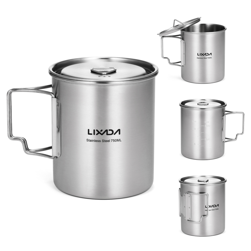 Lixada 750ml Cup Outdoor Stain - Camping Cooking Set With Bag 评论和价格