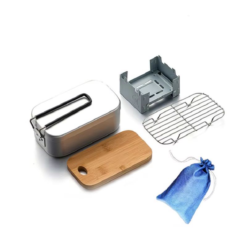 Outdoor Aluminium Mess Kit, St - Camping Cooking Kit Box 评论和价格