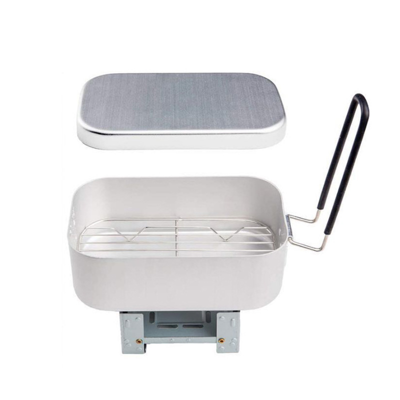 Outdoor Aluminium Mess Kit, St - Camping Cooking Kit Box 评论和价格