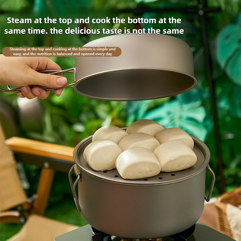 Titanium Outdoor Pot Set Picni - Camping Cooking Set With Bag 评论和价格