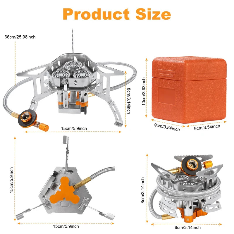 5800W High-Power Camping Gas S - Camping Cooking No Gas 评论和价格