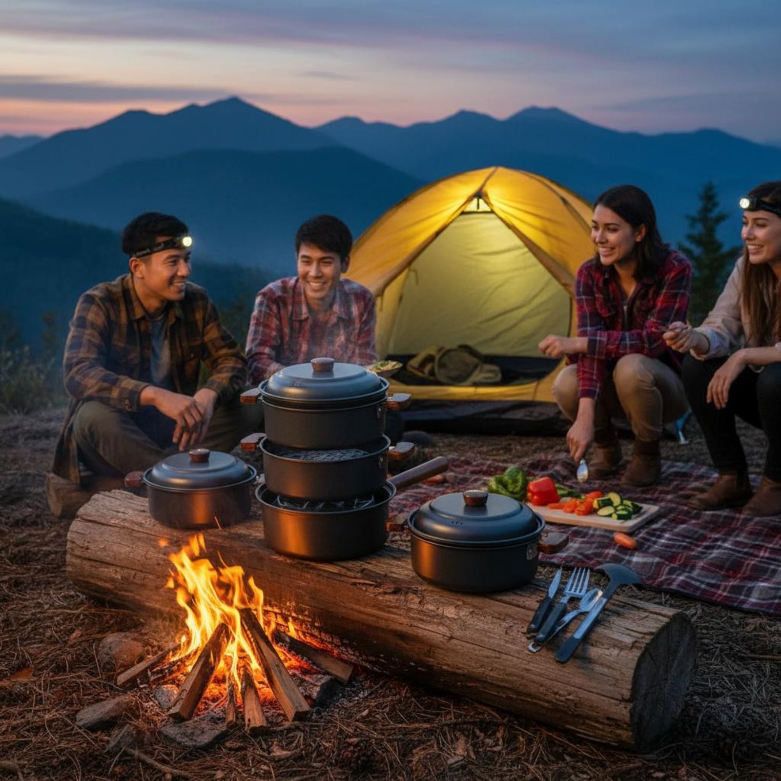 3 L 3L Outdoor Cooking Pot Lig - Nesting Camping Cooking Set 评论和价格